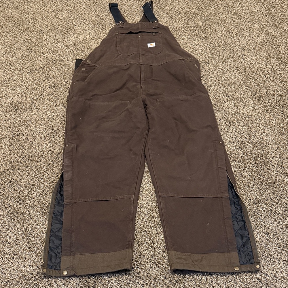 Carhartt Dark Brown Insulated Bibs